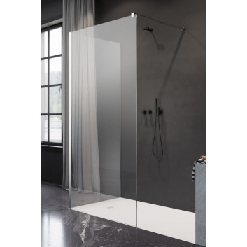 Duschkabine walk-in Radaway Modo New Black II mit Halter, 160x200cm, Glas transparent, profil schwarz