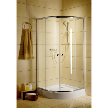 Halbrund Duschkabine Radaway Classic A 1700, 80x80cm, rozsuwana, Glas brązowe, profil Chrom