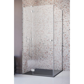 Halbrund Duschkabine Radaway Torrenta PDJ, 80x80cm, links, Glas transparent, profil Chrom