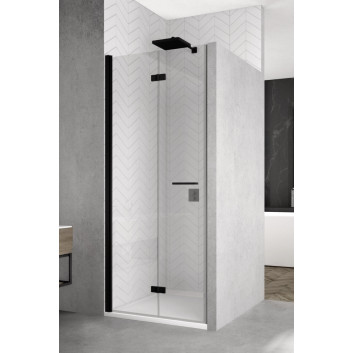 Tür Dusch- für die Nische Sanswiss Solino SOLF1, links, 80cm, profil schwarz