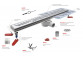 Ablaufrinne, pełny Set, Wiper New Premium, 500mm, wzór Ponente, Finish poler