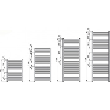 Grzejnik Zehnder Metropolitan Bar 80,5 x 40 cm - weiß