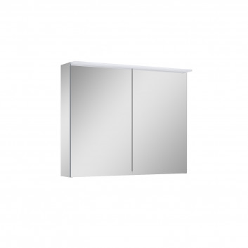 Hängeschrank z lustrem Elita Premium, 120cm, 2 Tür, 4 szklane półki, panel LED, szary