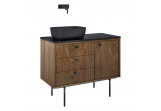 Schrank Unterbau- Elita Legacy, 100cm, Version links, 3 Schubladen, 1 Tür, amerikanischer Nussbaum