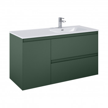 Schrank Unterbau- Elita Split, 120cm, Version links, 2 szuflady + Korb cargo, weiß Glanz