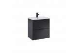 Set Schrank z umywalką Elita Street Plus, 50cm, 2 szuflady, schwarz matt