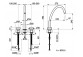 Waschtischarmatur mit 3 anschlüssen Gessi Origini, stehend, Höhe 362mm, korek automatyczny, Chrom