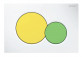 Spültaste Geberit Sigma01, dwudzielny, weiß, Betätigungstasten gelb i grün