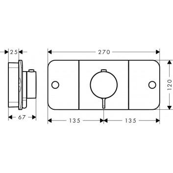 Modul thermostatisch Axor One, Unterputz, 1 odbiornik wody, Außenelement, schwarz matt