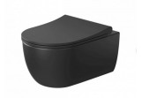 Becken WC hängend Massi Molis black 36x54 cm mit WC-Sitz mit Softclosing Slim - schwarz