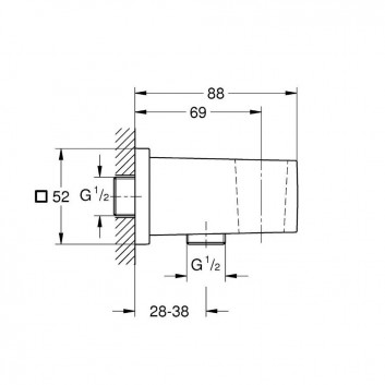 Anschlussbogen Grohe Euphoria Cube przyłączeniowe, Wand-, DN15, Chrom- sanitbuy.pl