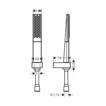 Brausekopf Hansgrohe Rainfinity 100 1jet, 1-strumieniowa, schwarz matt