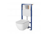 Set Cersanit Unterputz-Gestell TECH LINE OPTI + Becken WC ZEN CleanOn + WC-Sitz mit Softclosing + Betätigungstaste OPTI B2 Chrom glänzend