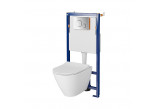 Set Cersanit Unterputz-Gestell TECH LINE OPTI + Becken WC VIRGO CleanOn + WC-Sitz mit Softclosing + Betätigungstaste OPTI B2 Chrom glänzend
