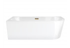 Eck-badewanne Corsan INTERO links 170 cm z wykończeniem złotym - weiß