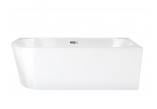 Eck-badewanne zur Wandmontage Corsan INTERO rechts 160 cm z wykończeniem Chrom - weiß