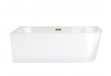 Eck-badewanne Corsan Intero zur Wandmontage, links 160 cm z wykończeniem złotym - weiß
