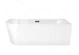 Eck-badewanne zur Wandmontage Corsan INTERO rechts 160 cm z wykończeniem schwarz - weiß