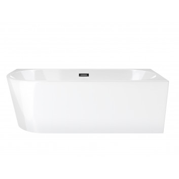 Eck-badewanne zur Wandmontage Corsan INTERO rechts 160 cm z wykończeniem schwarz - weiß