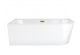 Eck-badewanne Corsan INTERO links 170 cm z szeroką krawędzią i wykończeniem złotym - weiß