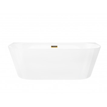 Badewanne zur Wandmontage freistehend Corsan Mono 170 cm z wykończeniem Chrom - weiß