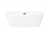 Badewanne zur Wandmontage freistehend Corsan Mono 150cm z szeroką krawędzią i Finishm schwarz - weiß