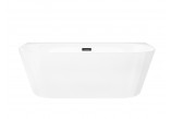 Badewanne zur Wandmontage freistehend Corsan Mono 150cm z szeroką krawędzią i Finishm schwarz - weiß