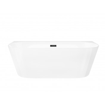 Badewanne zur Wandmontage freistehend Corsan Mono 170 cm z wykończeniem weißm - weiß