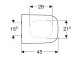 Geberit Smyle Square Wc-sitz, Halterung z góry, wolne opadanie, z widocznym siedziskiem, slim design
