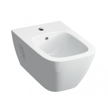 Geberit Smyle Square Bidet hängend, B35cm, H26cm, T54 cm, z Überlauf, mit Hahnloch