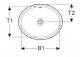 Geberit Variform Unterbauwaschtisch, oval, B49.5cm, H18cm, T42cm, z Überlauf, ohne Hahnloch