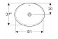 Geberit Variform Einbauwaschtisch, rund, mit Ablage, D48cm, H17.8cm, ohne Überlauf, mit Hahnloch