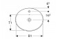 Geberit Variform Einbauwaschtisch, oval, B50cm, H17.8cm, T45cm, ohne Überlauf, mit Hahnloch