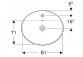 Geberit Variform Einbauwaschtisch, oval, B60cm, H17.8cm, T48cm, z Überlauf, mit Hahnloch