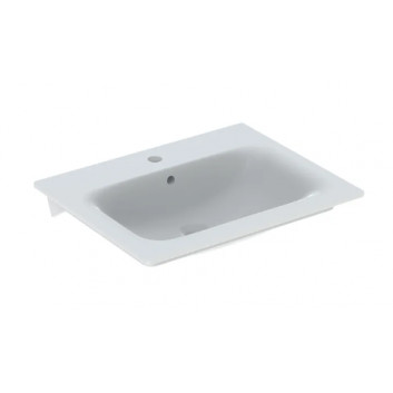 Geberit Selnova Square Waschtisch mit unterschrank, B55cm, H16.8cm, T48cm, cienki rant, z Überlauf, mit Hahnloch