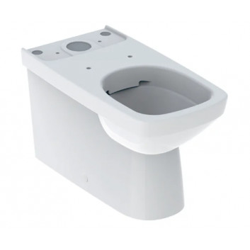 Geberit Selnova Square Stehend Becken WC do spłuczki nasadzanej, Tiefspül-, B35cm, H40cm, T68cm, przylegająca do ściany, częściowo ukryte mocowania, Abfluss poziomy lub pionowy, Rimfree