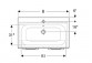 Geberit Selnova Square Set szafki pod umywalkę, z dwojgiem Tür, B100cm, H65.2cm, T50.2cm, weiß, z umywalką meblową, cienki rant, z Überlauf, mit Hahnloch