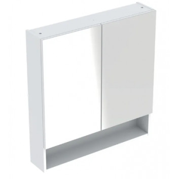 Geberit Selnova Square Spiegelschrank, B58.8cm, H85cm, T17.5cm, z dwojgiem Tür, weiß