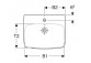 Geberit Selnova Square Waschtisch kompaktowa, B50cm, H17cm, T42cm, z Überlauf, ohne Hahnloch