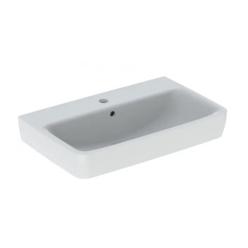 Geberit Selnova Square Waschtisch, B60cm, H18cm, T46cm, z Überlauf, mit Hahnloch