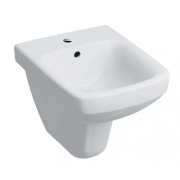 Geberit Selnova Square Bidet hängend, B35cm, H35.5cm, T53cm, z Überlauf, mit Hahnloch