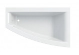 SELNOVA SQUARE asymmetrische Badewanne 170x105 cm, Abfluss von links strony - weiß