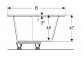 SELNOVA SQUARE asymmetrische Badewanne 160x100 cm, Abfluss z rechts strony - weiß