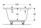 SELNOVA asymmetrische Badewanne 140x100 cm, Abfluss z rechts strony