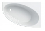 SELNOVA asymmetrische Badewanne 150x100 cm, Abfluss von links strony - weiß