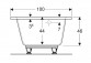 SELNOVA asymmetrische Badewanne 150x100 cm, Abfluss z rechts strony - weiß