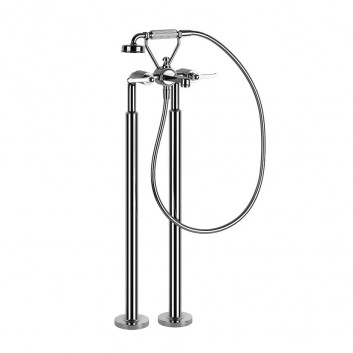 Wannenarmatur freistehend Gessi Origini, 2 wyjścia wody, Dusch-Set, Chrom