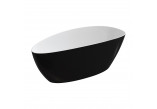 Badewanne freistehend OMNIRES BARCELONA M+, 170 x 77 cm - weiß / schwarz Glanz