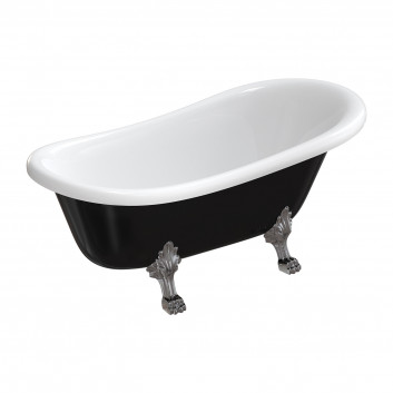 Badewanne freistehend OMNIRES ATENA COMFORT M+, 157 x77 cm - weiß Glanz