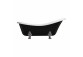 Badewanne freistehend OMNIRES ATENA COMFORT M+, 168x76cm - weiß / schwarz Glanz